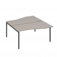 Станция со столами Техно эргономичными (2х160) каркас DUE мокко премиум / металлокаркас антрацит А4 А2 191 МП