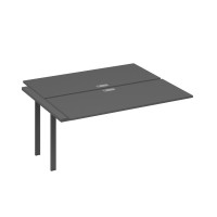 Секция стола 2х160 рабочей станции на каркасе UNO антрацит премиум / металлокаркас антрацит А4 А1 175-1 АР