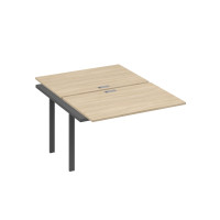 Секция стола станции на каркасе UNO 2х120 дуб скандинавский / металлокаркас антрацит А4 А1 176-1 ДК