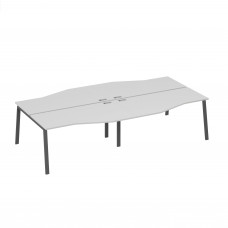 Рабочая станция столы Техно (4х160) на каркасе UNO серый / металлокаркас антрацит А4 А1 191-2 СЕ