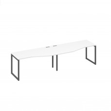 Рабочая станция столы Техно на металлокаркасе DUE (2х160) белый премиум / металлокаркас антрацит А4 А2 065-2 БП