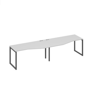 Рабочая станция со столами Техно (2х160) на каркасе QUATTRO серый / металлокаркас антрацит А4 А4 065-2 СЕ