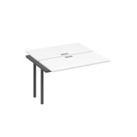 Секция стола рабочей станции на металлокаркасе QUATTRO (2х120) белый премиум / металлокаркас антрацит А4 А4 170-1 БП