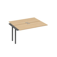Секция стола рабочей станции на металлокаркасе QUATTRO (2х140) натуральный дуб / металлокаркас антрацит А4 А4 171-1 НД