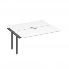 Секция стола рабочей станции на металлокаркасе QUATTRO (2х160) белый премиум / металлокаркас антрацит А4 А4 175-1 БП