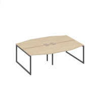 Рабочая станция столы (4х120) Техно на металлокаркасе QUATTRO дуб скандинавский / металлокаркас антрацит А4 А4 189-2 ДК