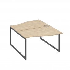 Рабочая станция столы (2х140) Техно каркас QUATTRO дуб скандинавский / металлокаркас антрацит А4 А4 190 ДК