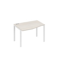 Стол на металлокаркасе UNO эргономичный левый "Техно" дуб / металлокаркас белый А4 Б1 061 ДШ