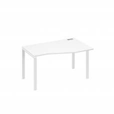 Стол на металлокаркасе UNO эргономичный правый "Техно" белый премиум / металлокаркас белый А4 Б1 064 БП