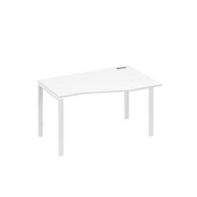 Стол на металлокаркасе UNO эргономичный правый "Техно" белый премиум / металлокаркас белый А4 Б1 064 БП