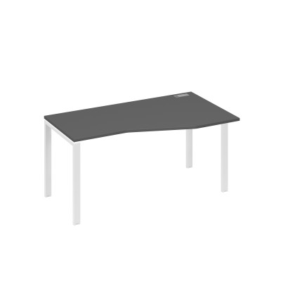 Стол правый "Техно" на металлокаркасе UNO эргономичный антрацит премиум / металлокаркас белый А4 Б1 066 АР