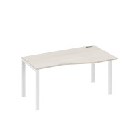 Стол правый "Техно" на металлокаркасе UNO эргономичный дуб / металлокаркас белый А4 Б1 066 ДШ