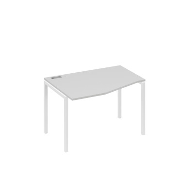 Стол "Техно" левый на металлокаркасе DUE эргономичный серый / металлокаркас белый А4 Б2 061 СЕ