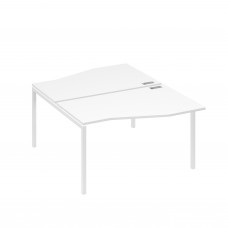 Рабочая станция каркас DUE столы (2х140) Техно белый премиум / металлокаркас белый А4 Б2 190 БП