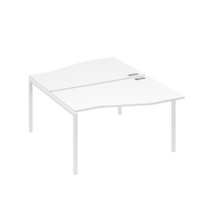 Рабочая станция каркас DUE столы (2х140) Техно белый премиум / металлокаркас белый А4 Б2 190 БП