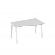 Стол "Техно" на металлокаркасе TRE эргономичный правый серый / металлокаркас белый А4 Б3 064 СЕ