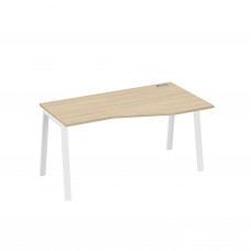 Стол правый "Техно" на металлокаркасе TRE эргономичный дуб скандинавский / металлокаркас белый А4 Б3 066 ДК