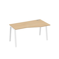 Стол правый "Техно" на металлокаркасе TRE эргономичный натуральный дуб / металлокаркас белый А4 Б3 066 НД