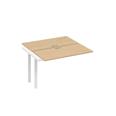 Секция стола рабочей станции на металлокаркасе TRE (2х120) натуральный дуб / металлокаркас белый А4 Б3 170-1 НД