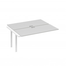 Секция стола станции 2х160 с каркасом TRE серый / металлокаркас белый А4 Б3 175-1 СЕ