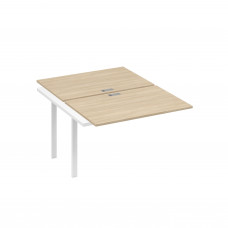 Секция стола станции на каркасе TRE 2х120 дуб скандинавский / металлокаркас белый А4 Б3 176-1 ДК