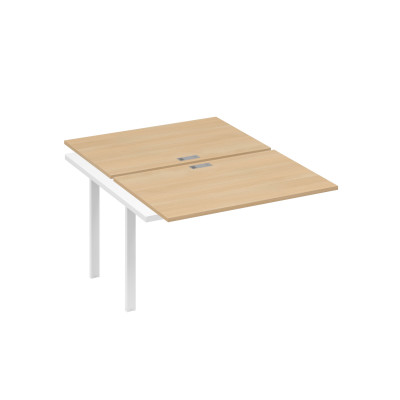 Секция стола станции на каркасе TRE 2х120 натуральный дуб / металлокаркас белый А4 Б3 176-1 НД