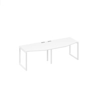 Рабочая станция столы Техно (2х120) на металлокаркасе DUE белый премиум / металлокаркас белый А4 Б2 061-2 БП