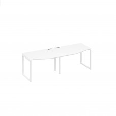 Рабочая станция столы Техно (2х120) на металлокаркасе DUE белый премиум / металлокаркас белый А4 Б2 061-2 БП