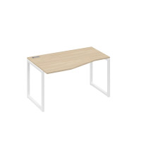 Стол левый эргономичный "Техно" металлокаркас QUATTRO дуб скандинавский / металлокаркас белый А4 Б4 063 ДК