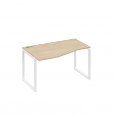 Стол левый эргономичный "Техно" металлокаркас QUATTRO дуб скандинавский / металлокаркас белый А4 Б4 063 ДК