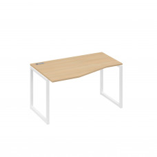 Стол левый эргономичный "Техно" металлокаркас QUATTRO натуральный дуб / металлокаркас белый А4 Б4 063 НД