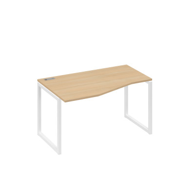 Стол левый эргономичный "Техно" металлокаркас QUATTRO натуральный дуб / металлокаркас белый А4 Б4 063 НД
