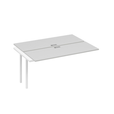 Секция рабочей станции на опорах DUE 2х160 серый / металлокаркас белый А4 Б2 172-1 СЕ