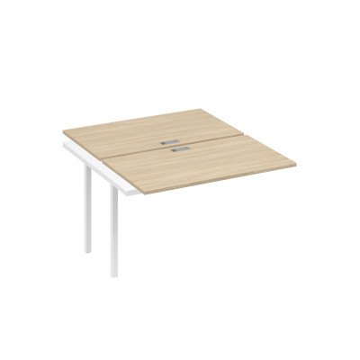 Секция стола рабочей станции каркас DUE (2х120) дуб скандинавский / металлокаркас белый А4 Б2 173-1 ДК