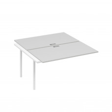 Секция стола рабочей станции на металлокаркасе DUE (2х140) серый / металлокаркас белый А4 Б2 177-1 СЕ