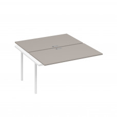 Секция стола рабочей станции 2х140 на каркасе QUATTRO мокко премиум / металлокаркас белый А4 Б4 177-1 МП