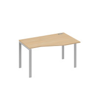 Стол на металлокаркасе UNO эргономичный правый "Техно" натуральный дуб / металлокаркас серый А4 С1 064 НД