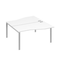 Рабочая станция столы Техно" каркас UNO (2х160) белый премиум / металлокаркас серый А4 С1 191 БП