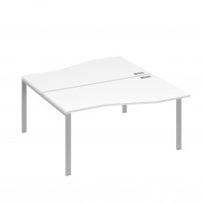 Рабочая станция столы Техно" каркас UNO (2х160) белый премиум / металлокаркас серый А4 С1 191 БП