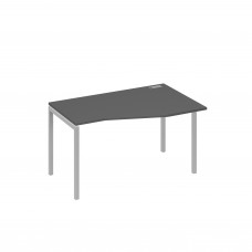 Стол на металлокаркасе DUE правый "Техно" эргономичный антрацит премиум / металлокаркас серый А4 С2 064 АР