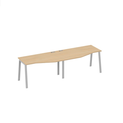 Рабочая станция (2х140) столы Техно на опорах TRE натуральный дуб / металлокаркас серый А4 С3 063-2 НД