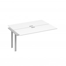 Секция стола станции 2х160 на опорах TRE белый премиум / металлокаркас серый А4 С3 172-1 БП