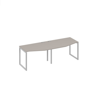 Станция QUATTRO 2х120 столы Техно на металлокаркасе мокко премиум / металлокаркас серый А4 С4 061-2 МП