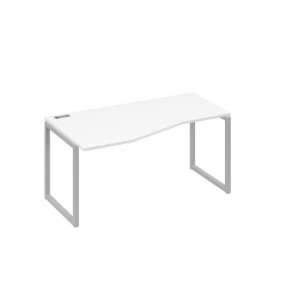 Стол эргономичный левый "Техно" на металлокаркасе QUATTRO белый премиум / металлокаркас серый А4 С4 065 БП