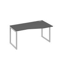 Стол на металлокаркасе QUATTRO эргономичный правый "Техно" антрацит премиум / металлокаркас серый А4 С4 066 АР