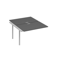 Секция стола рабочей станции на металлокаркасе DUE (2х120) антрацит премиум / металлокаркас серый А4 С2 176-1 АР