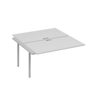 Секция стола рабочей станции 2х140 на каркасе QUATTRO серый / металлокаркас серый А4 С4 177-1 СЕ