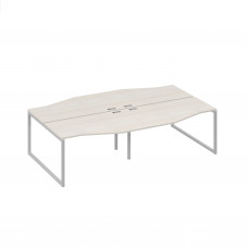 Рабочая станция столы Техно (4х140) каркас QUATTRO дуб / металлокаркас серый А4 С4 190-2 ДШ