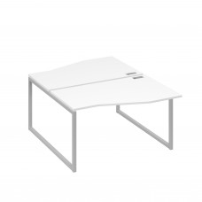 Рабочая станция столы (2х140) Техно каркас QUATTRO белый премиум / металлокаркас серый А4 С4 190 БП