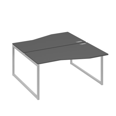 Станция каркас QUATTRO столы 2х160 Техно эргономичные антрацит премиум / металлокаркас серый А4 С4 191 АР